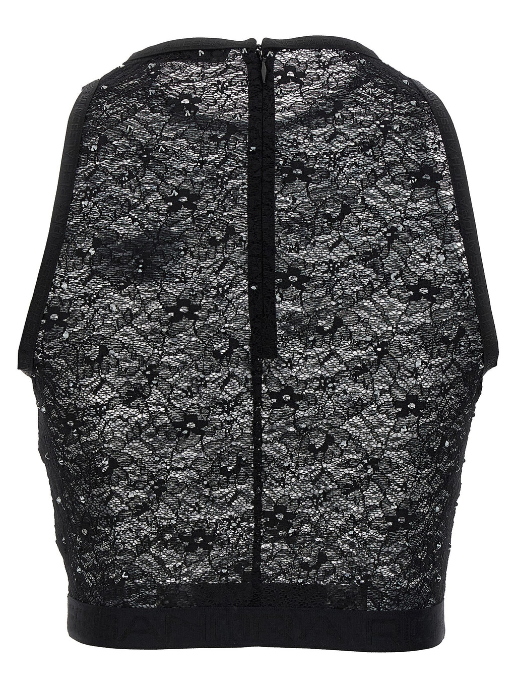 Black Polyamide Sleeveles T-Shirt
