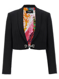 Black Polyester Full-Length Jacket