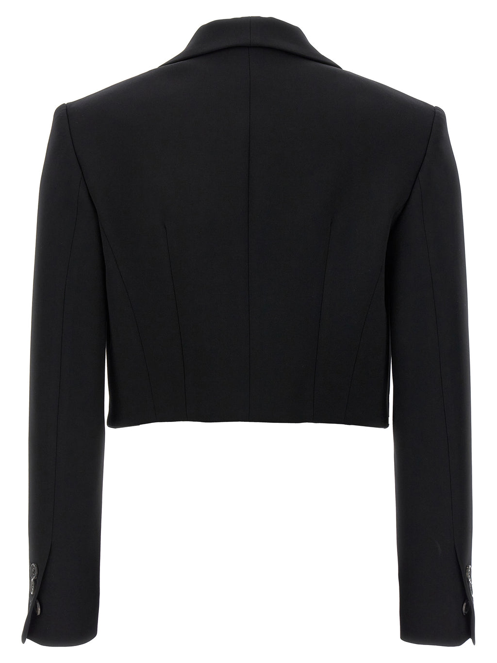Black Polyester Full-Length Jacket