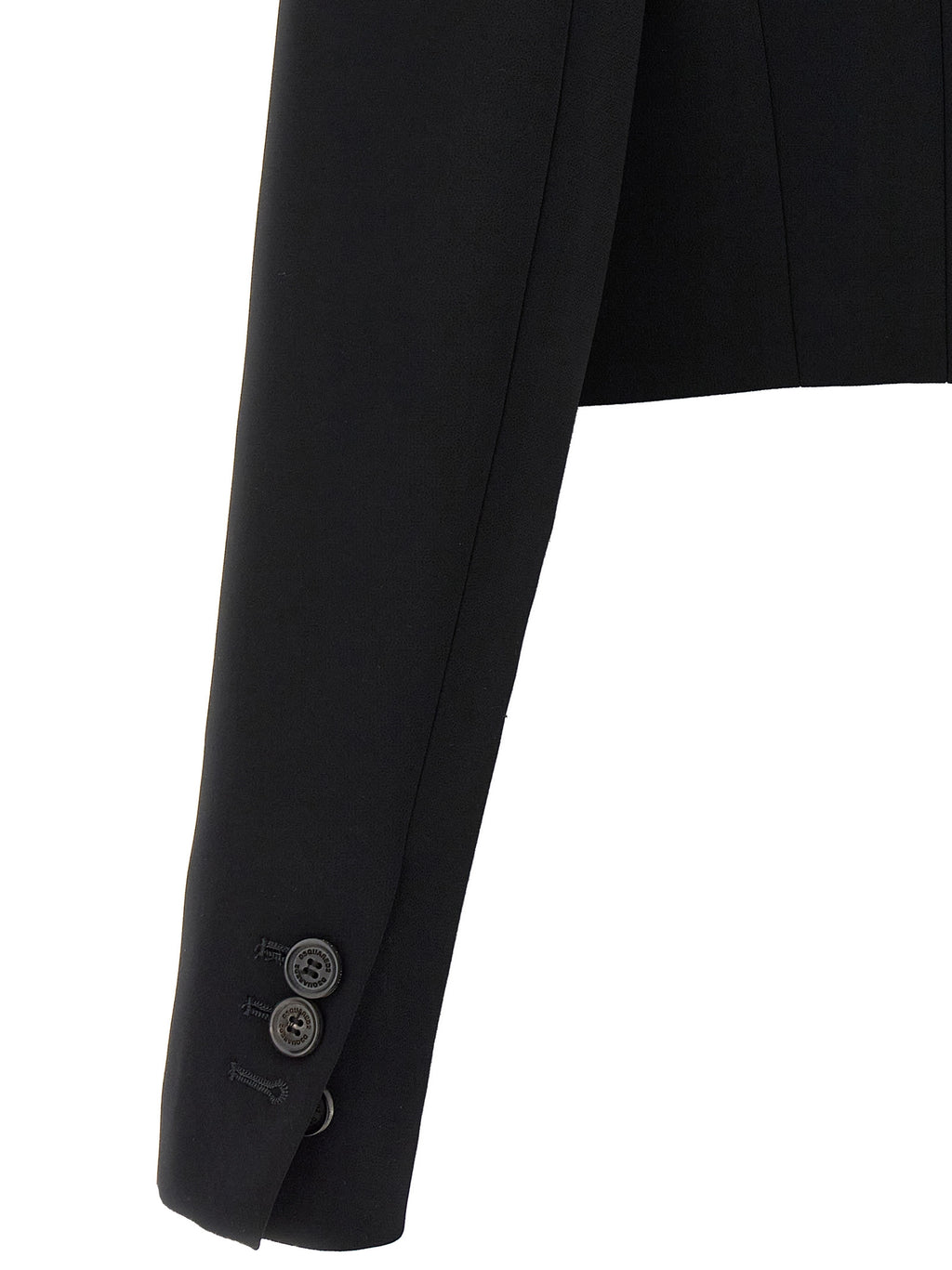 Black Polyester Full-Length Jacket