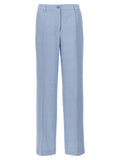 Blue Viscose Casual Pants