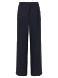 Blue Viscose Casual Pants