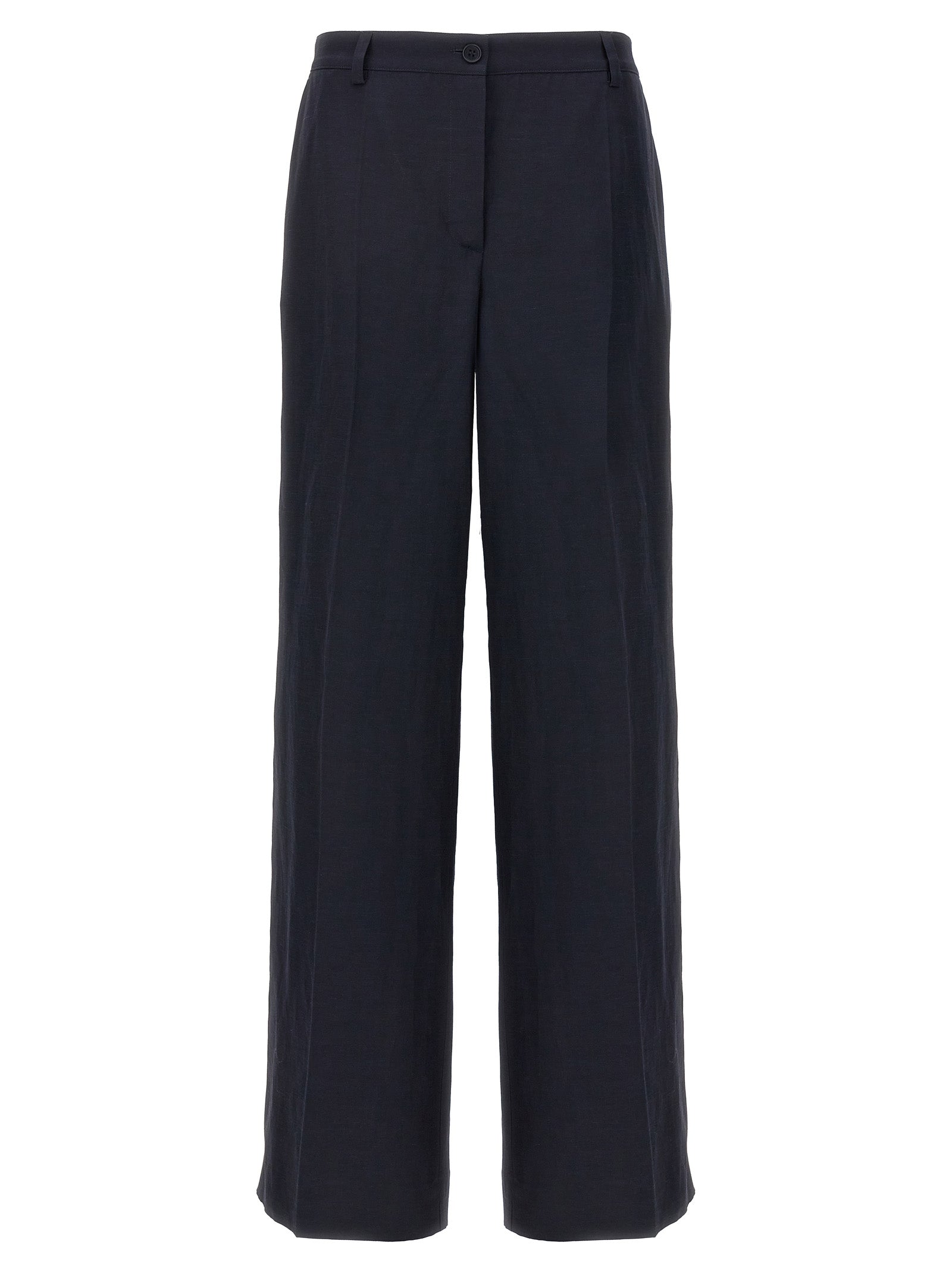 Blue Viscose Casual Pants