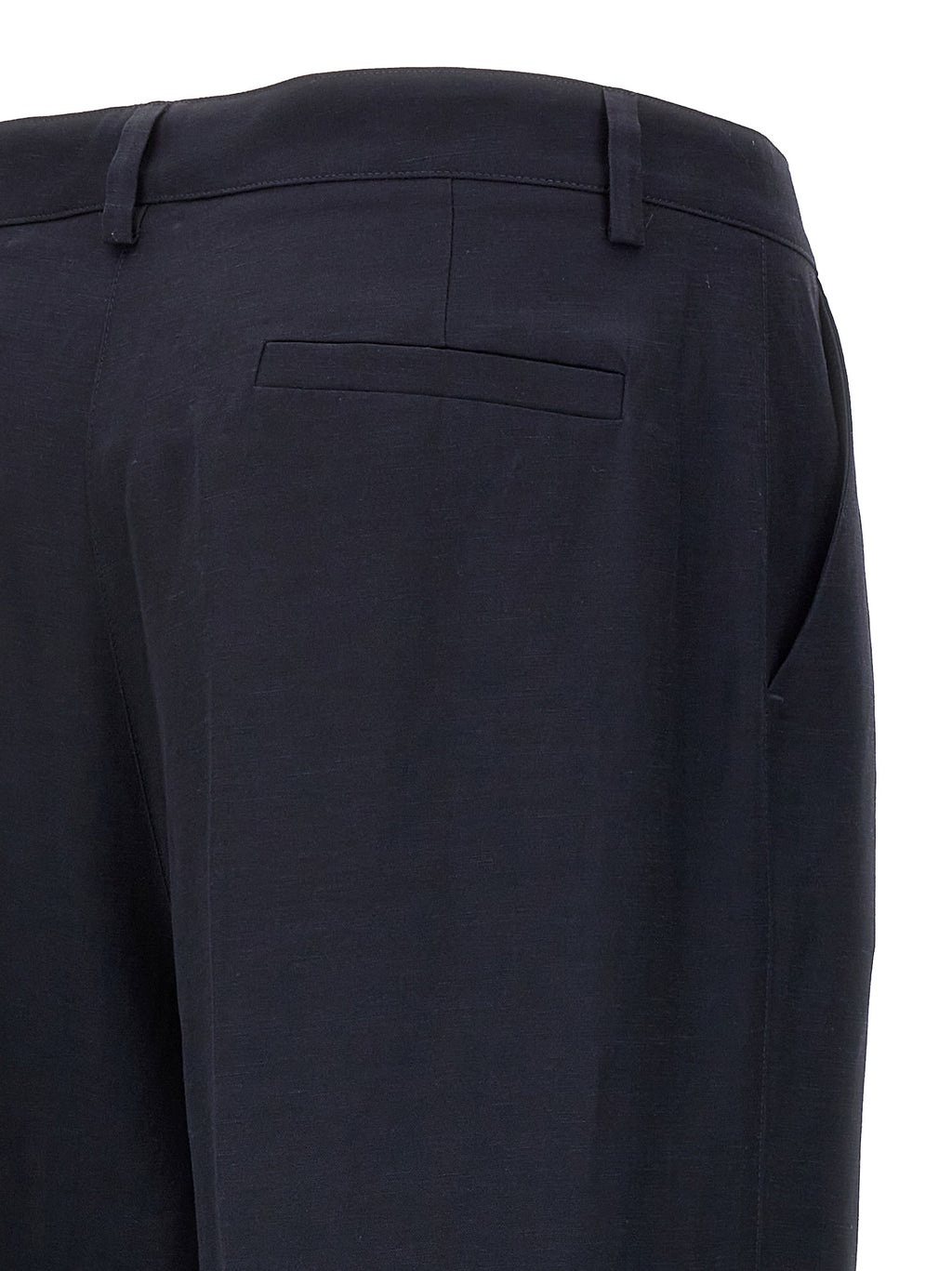 Blue Viscose Casual Pants