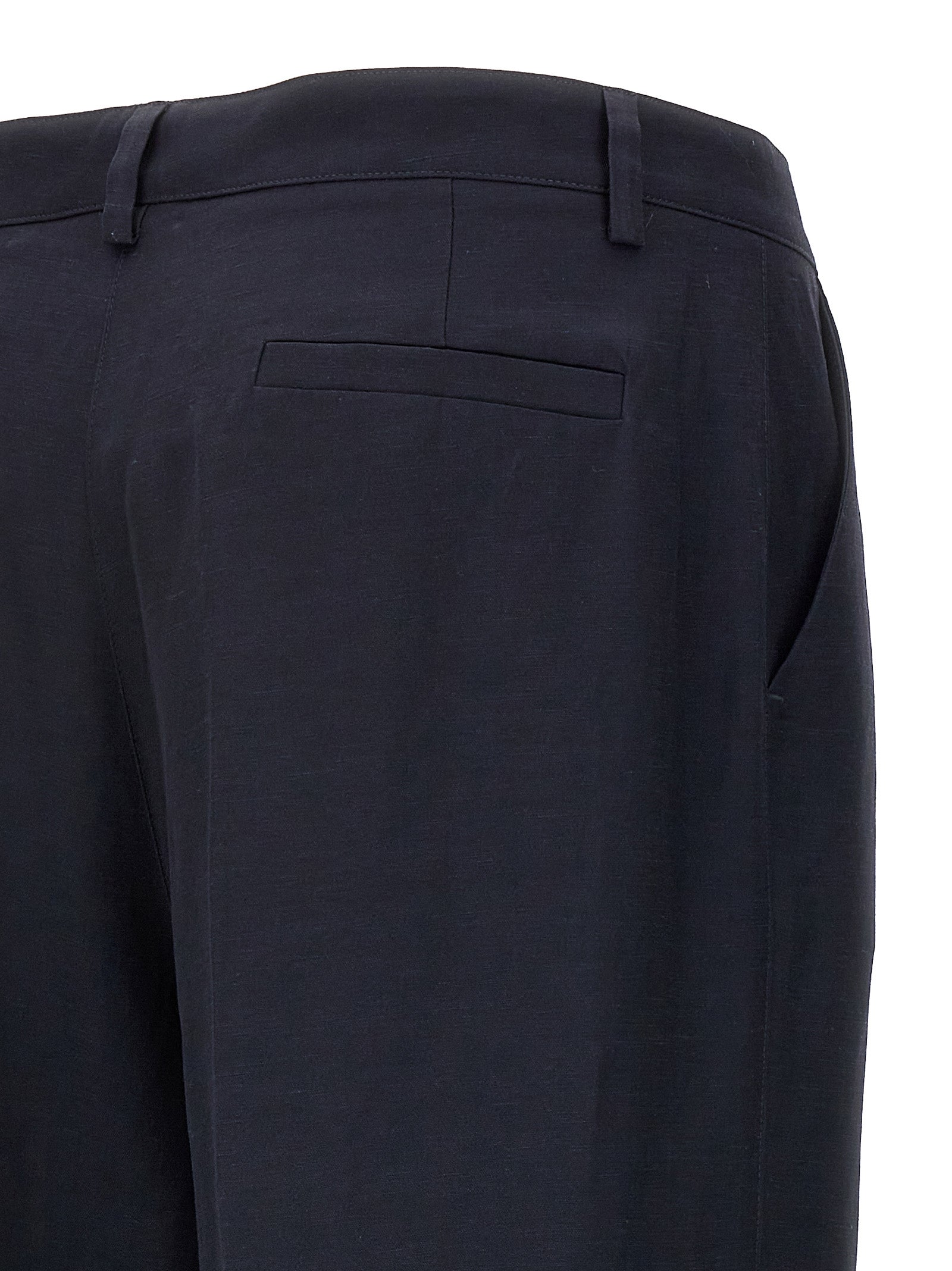 Blue Viscose Casual Pants