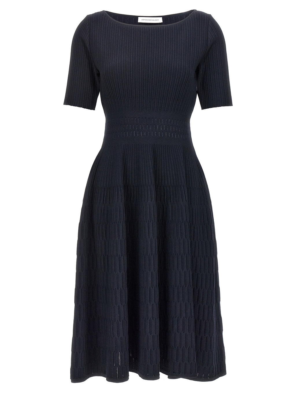 Blue Viscose Midi Dress