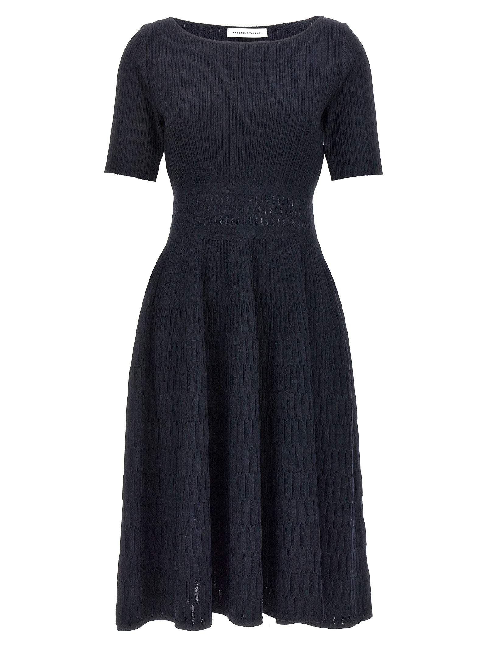 Blue Viscose Midi Dress