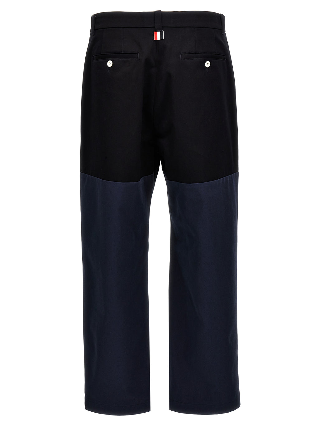 Blue Cotton Casual Pants