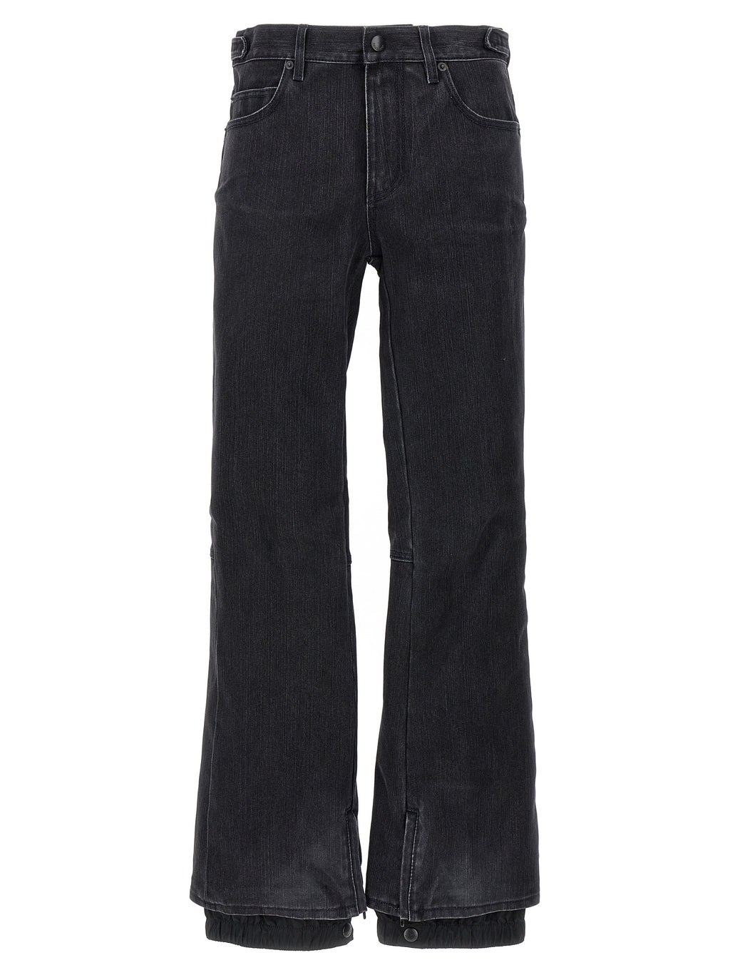 Black Cotton Flared Jeans