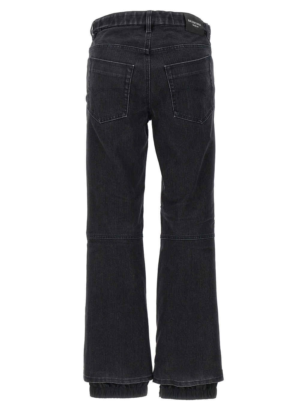 Black Cotton Flared Jeans