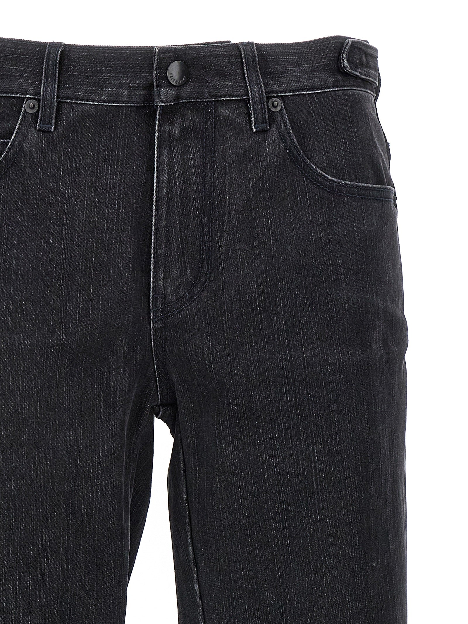 Black Cotton Flared Jeans