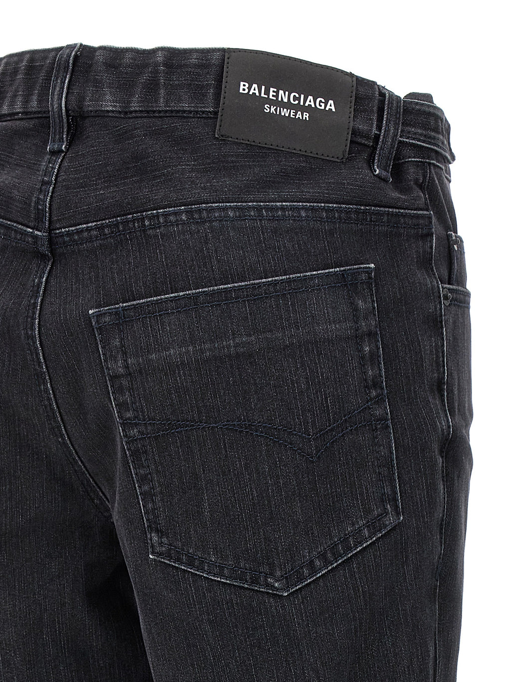 Black Cotton Flared Jeans