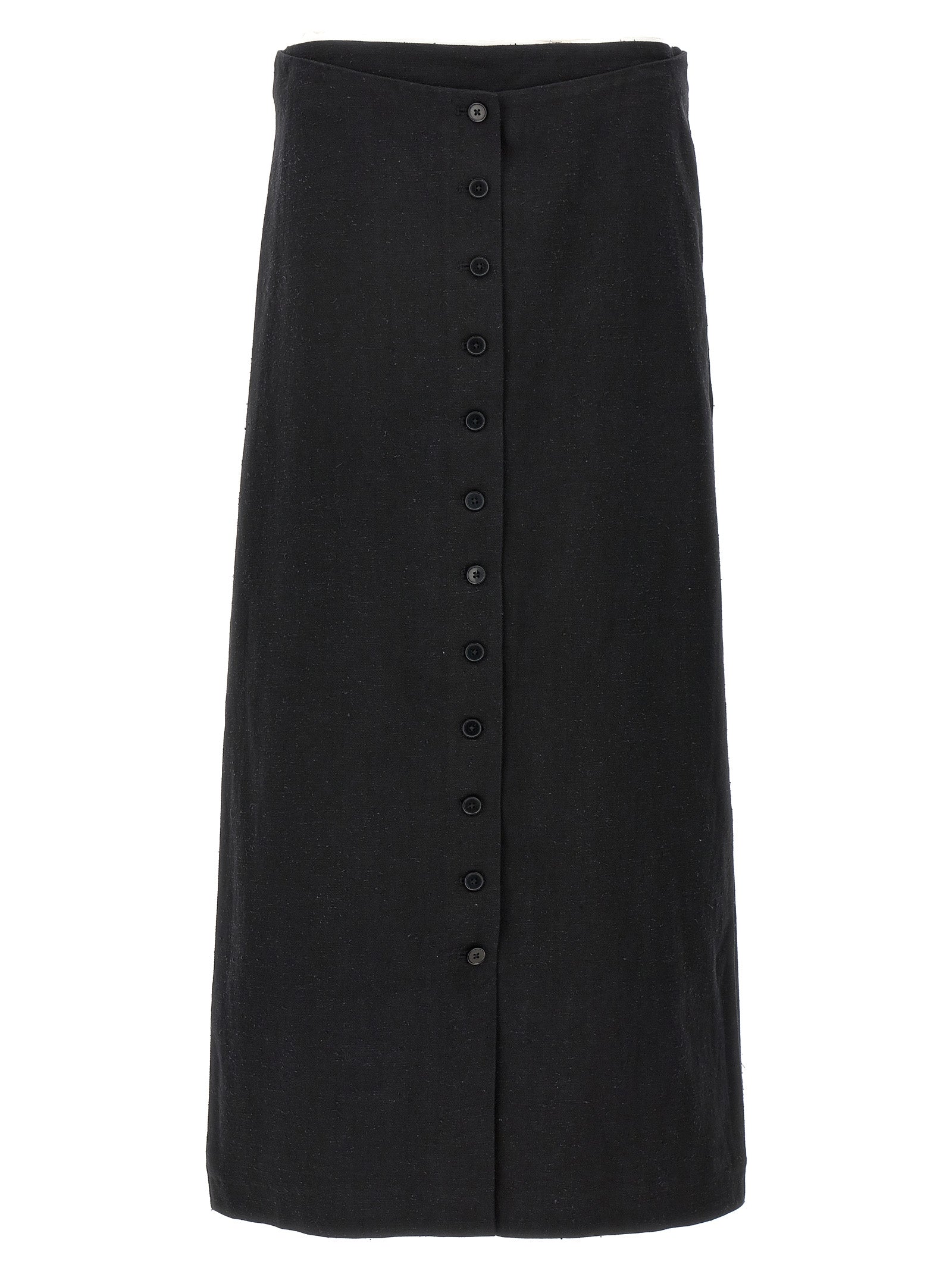 Black Cotton Mini Skirt