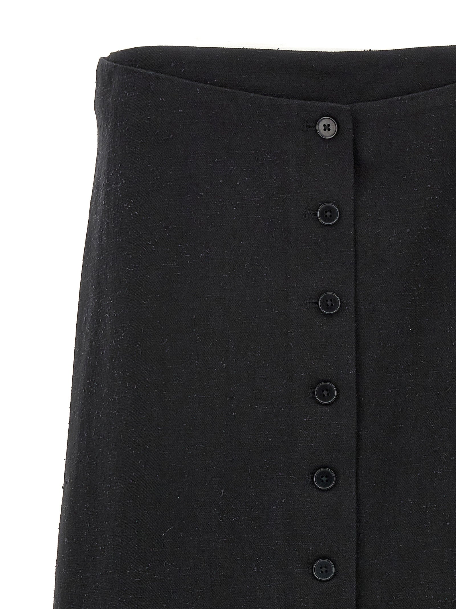 Black Cotton Mini Skirt