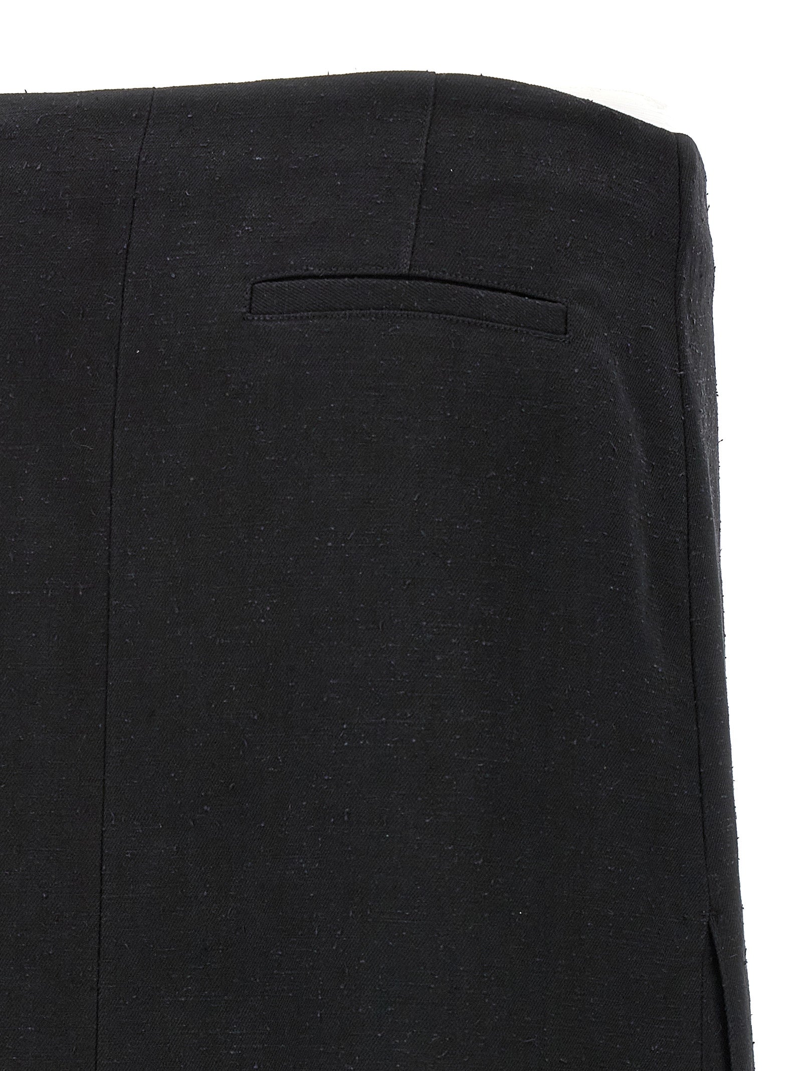 Black Cotton Mini Skirt