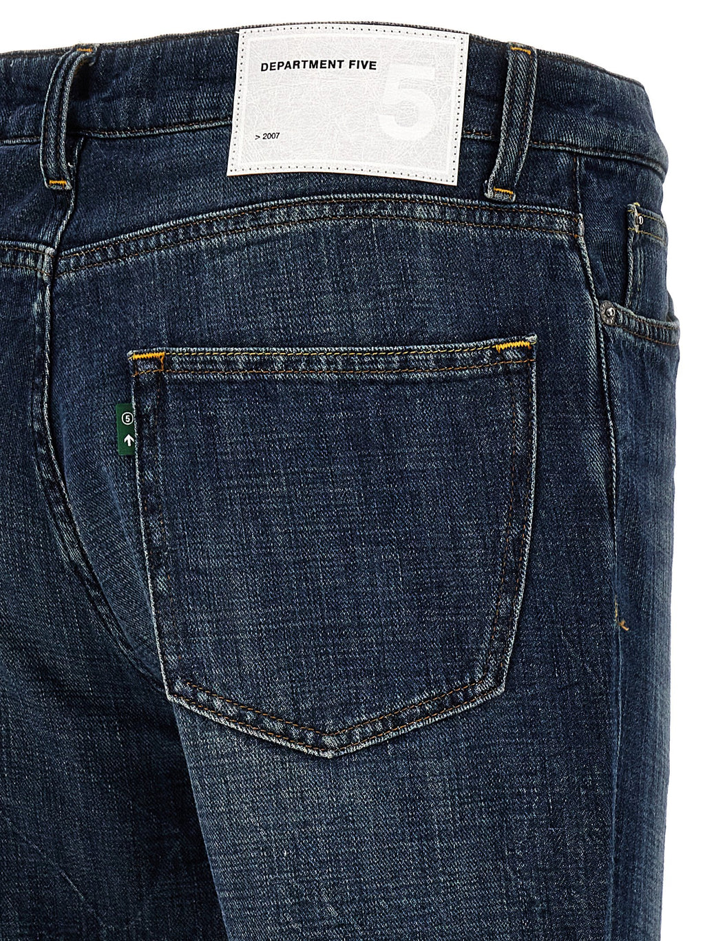 Blue Cotton Straight-Leg Jeans