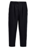 Blue Virgin Wool Cropped Pants