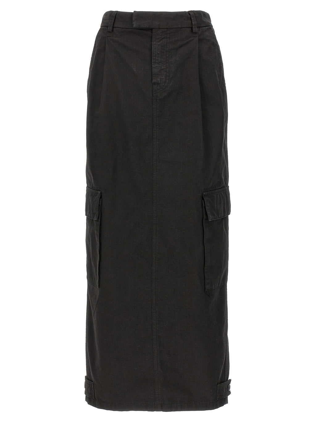 Black Cotton Mini Skirt