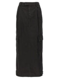 Black Cotton Mini Skirt