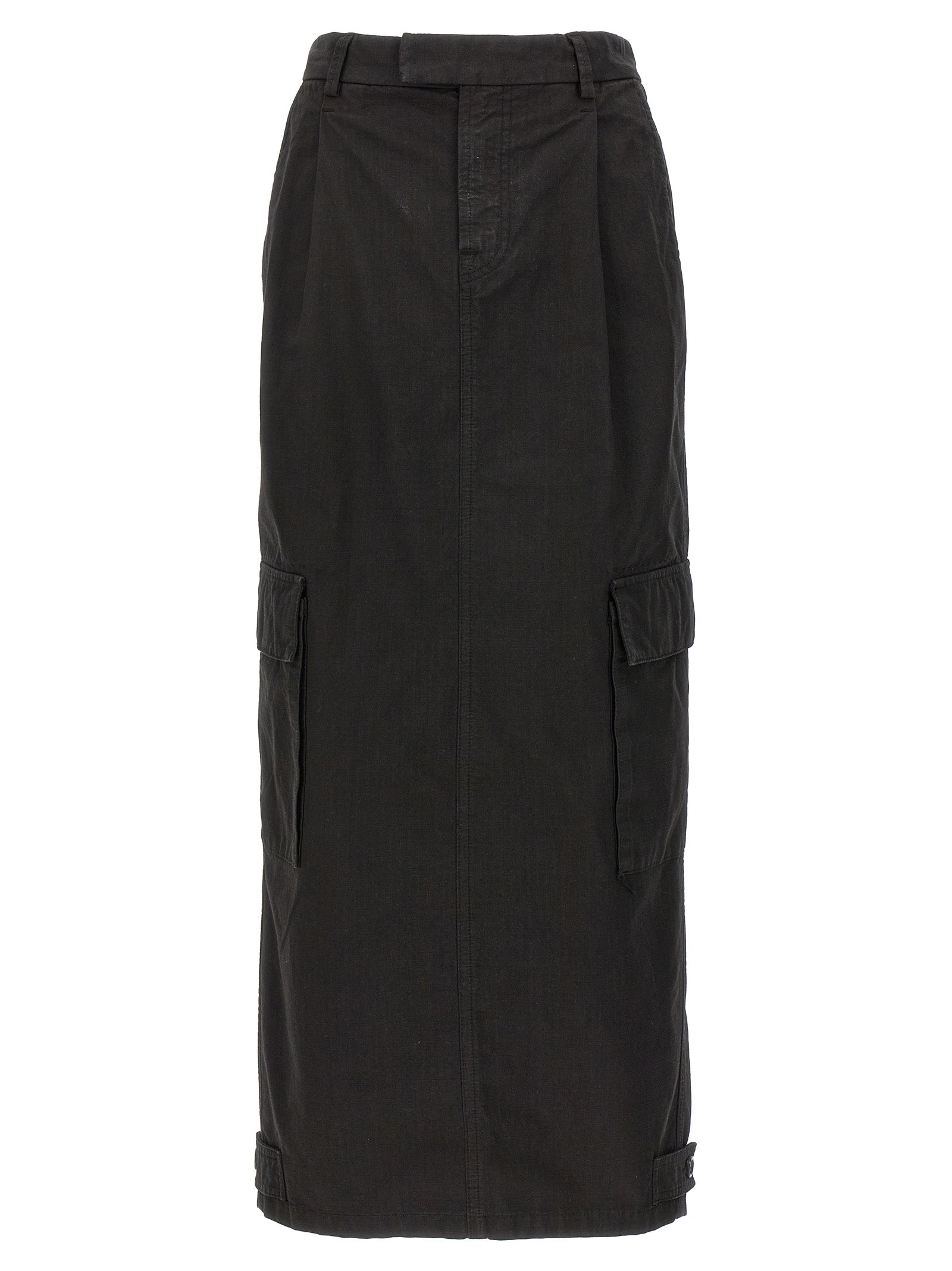 Black Cotton Mini Skirt