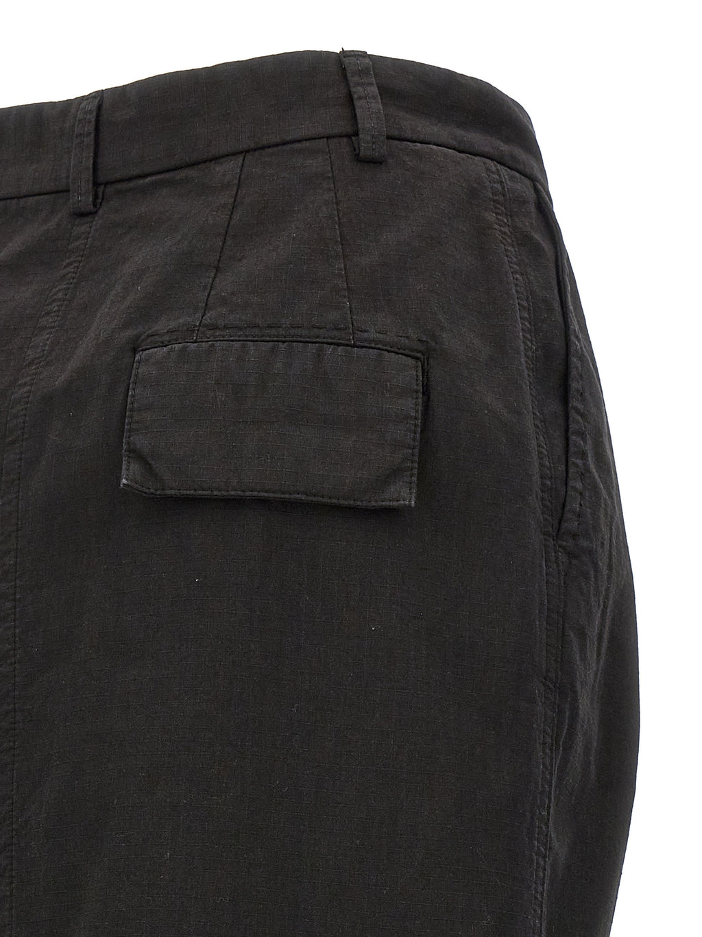 Black Cotton Mini Skirt