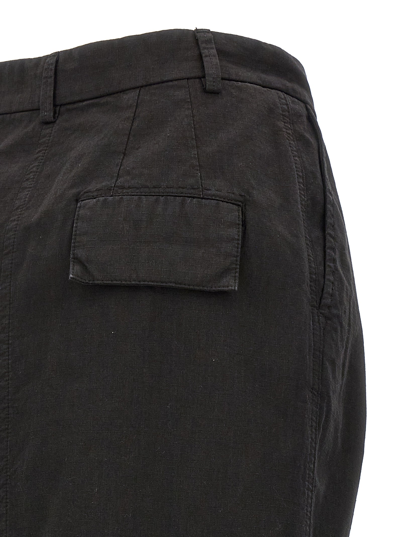 Black Cotton Mini Skirt