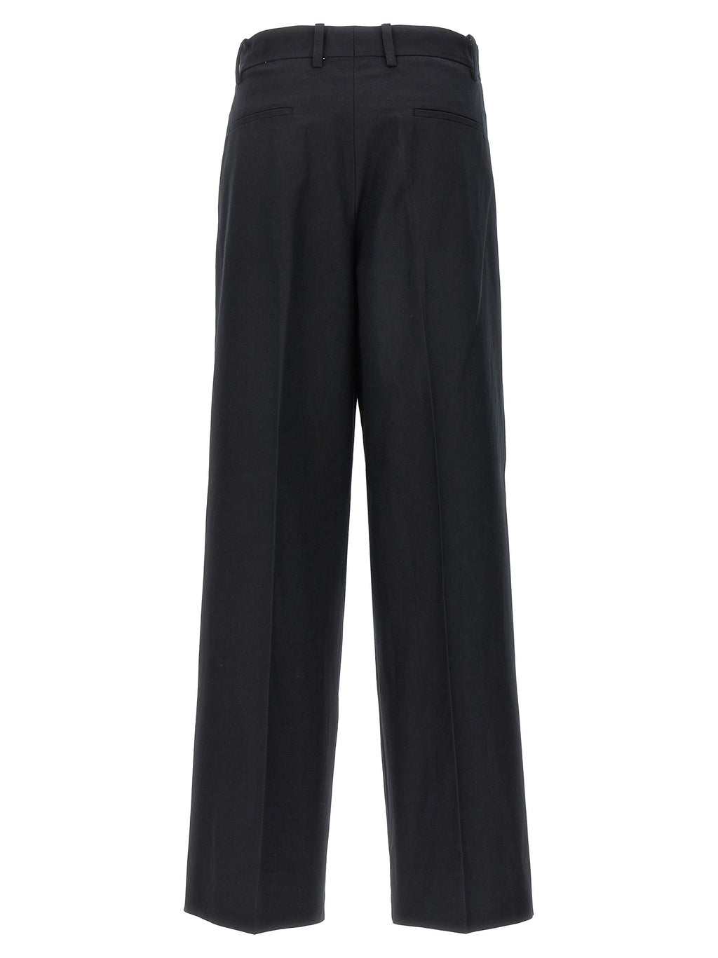 Black Cotton Casual Pants