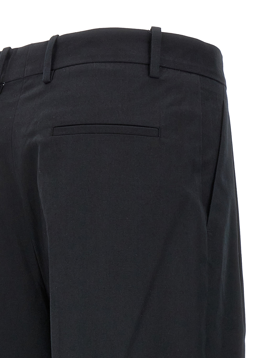 Black Cotton Casual Pants