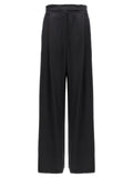 Black Silk Casual Pants