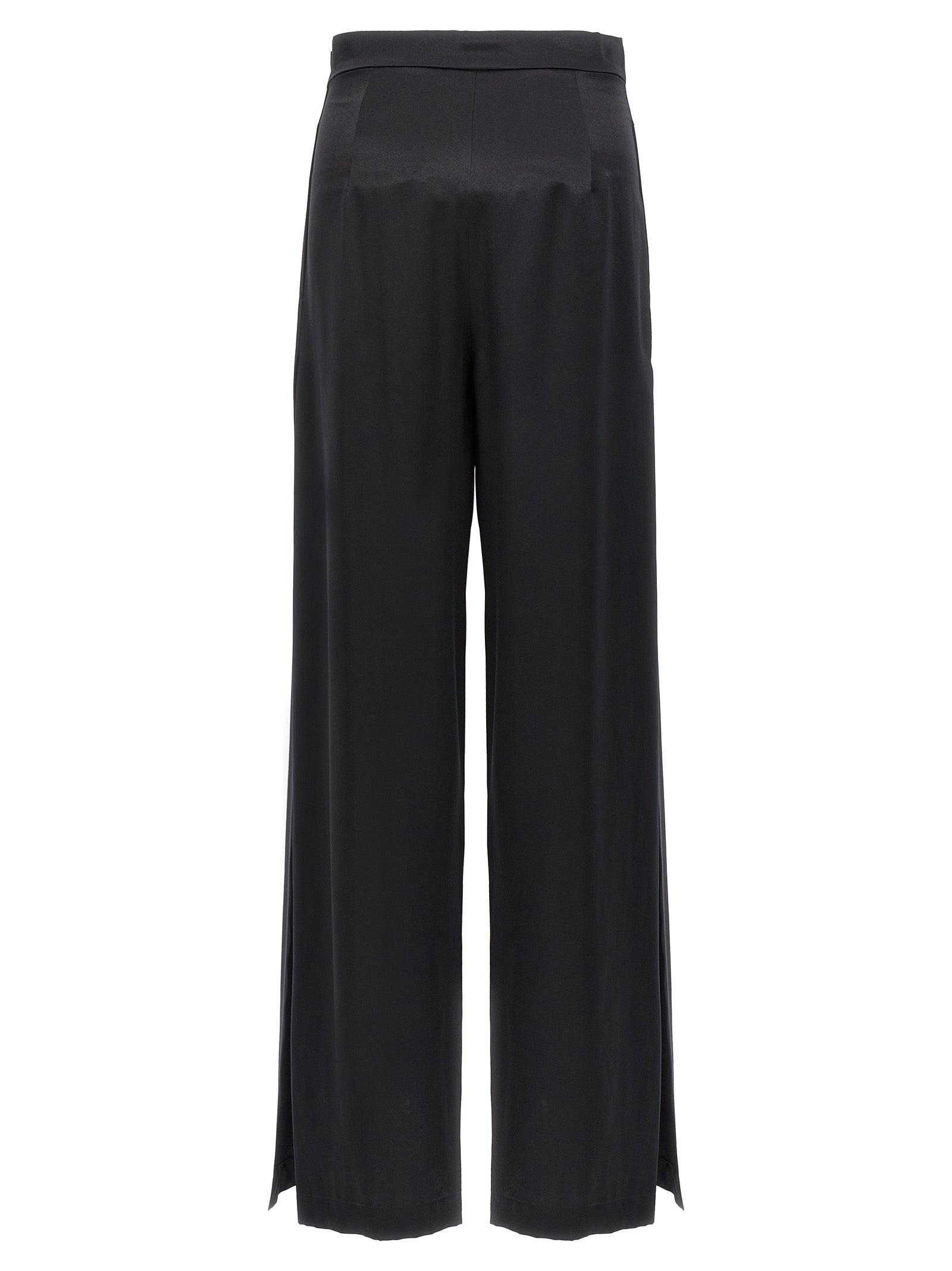 Black Silk Casual Pants