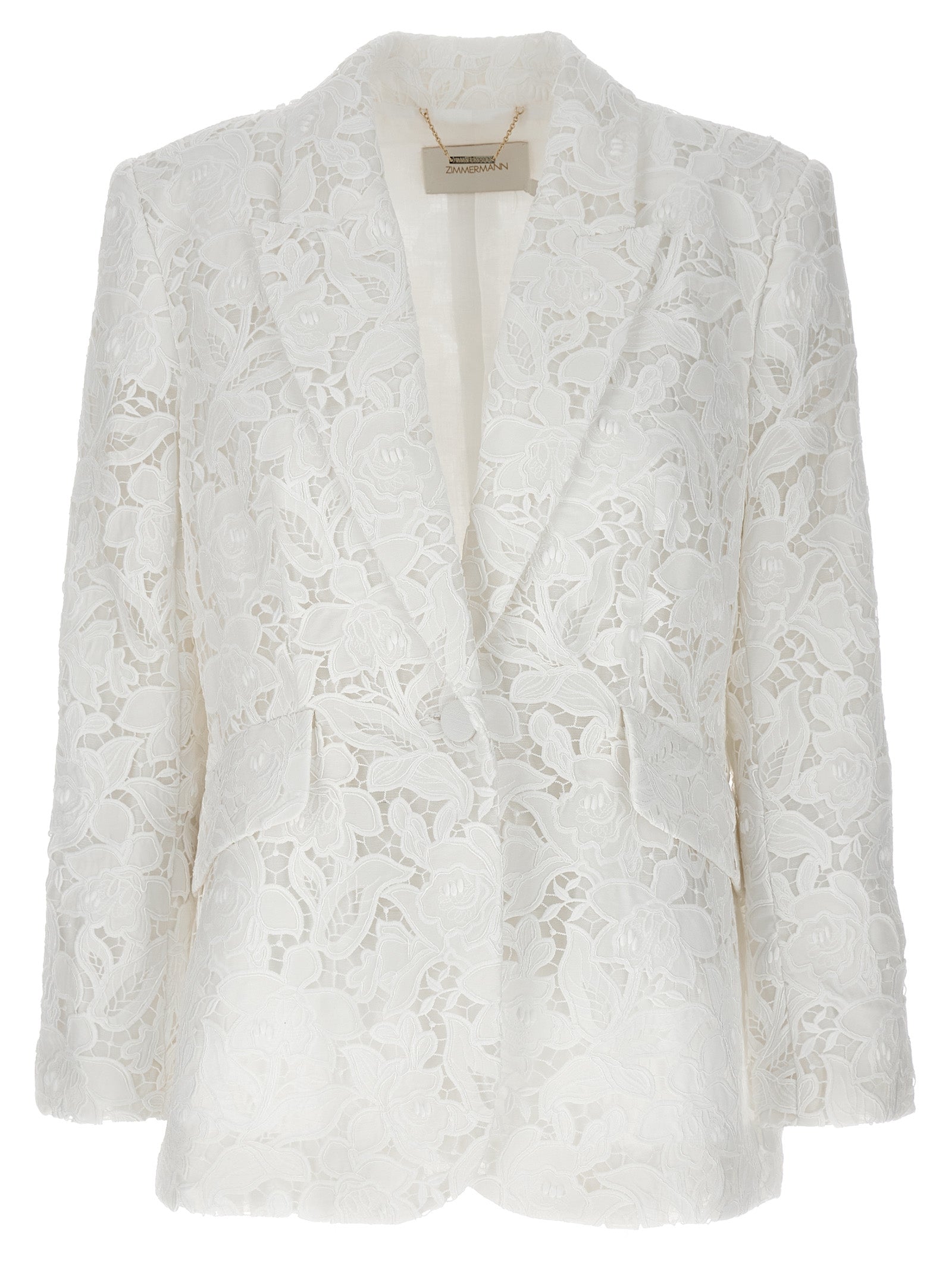 White Polyester Blazer