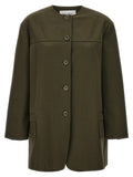 Bicolor Cotton Full-Length Jacket
