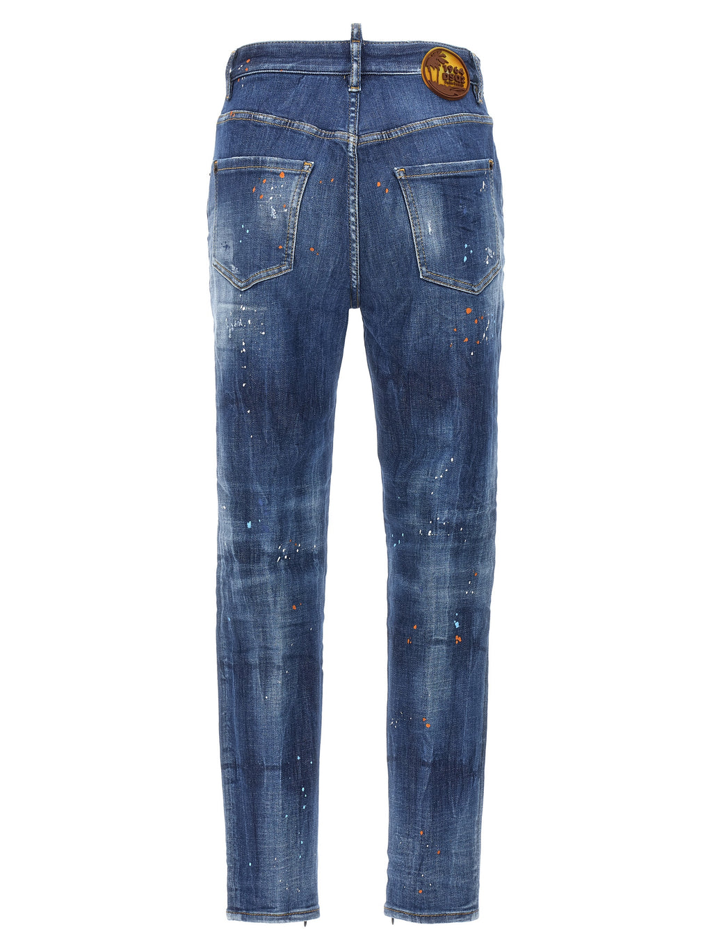 Blue Cotton High-Waisted Jean