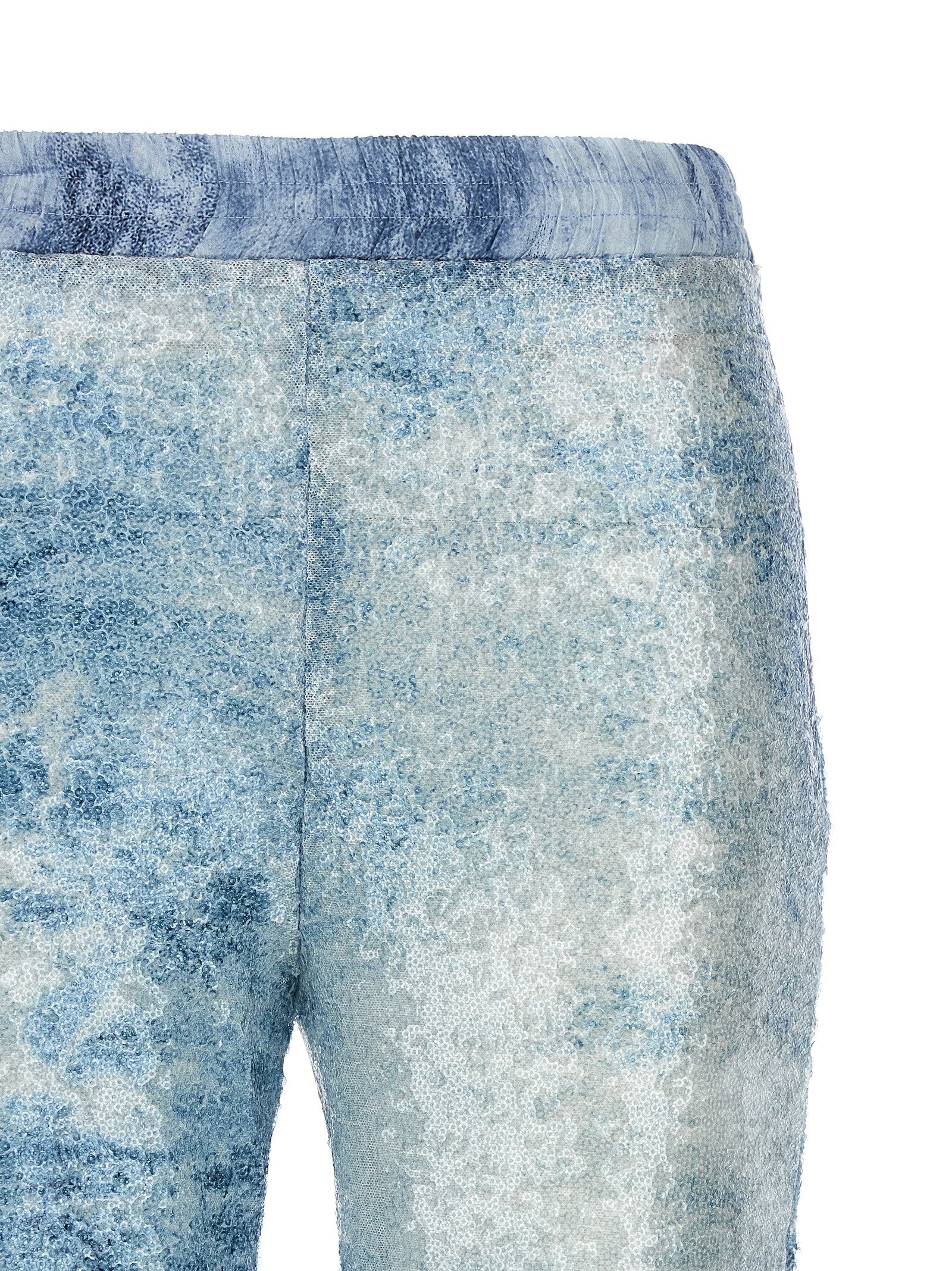 Blue Polyester Cargo Pants