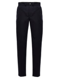 Blue Cotton Casual Pants