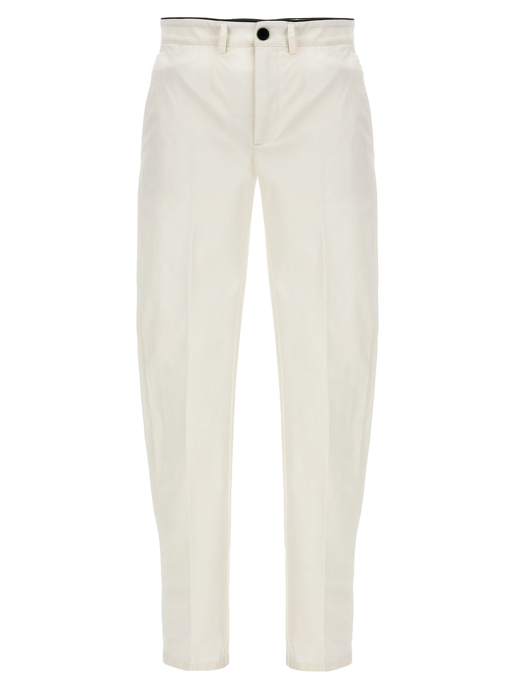 White Cotton Casual Pants