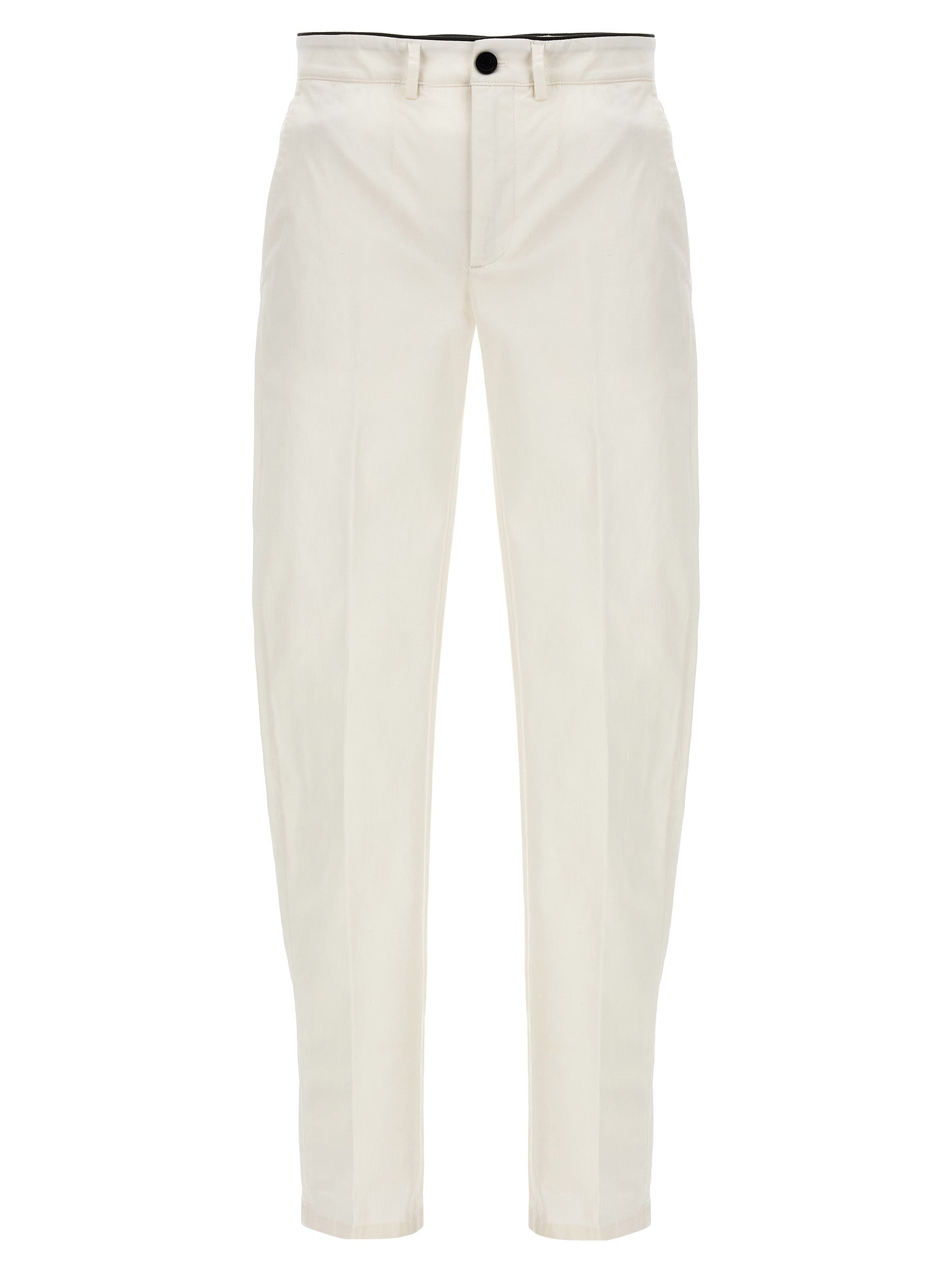 White Cotton Casual Pants