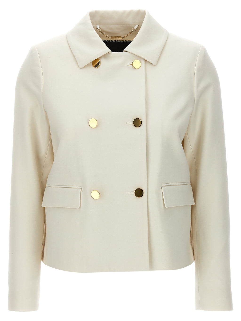 White Virgin Wool Full-Length Jacket