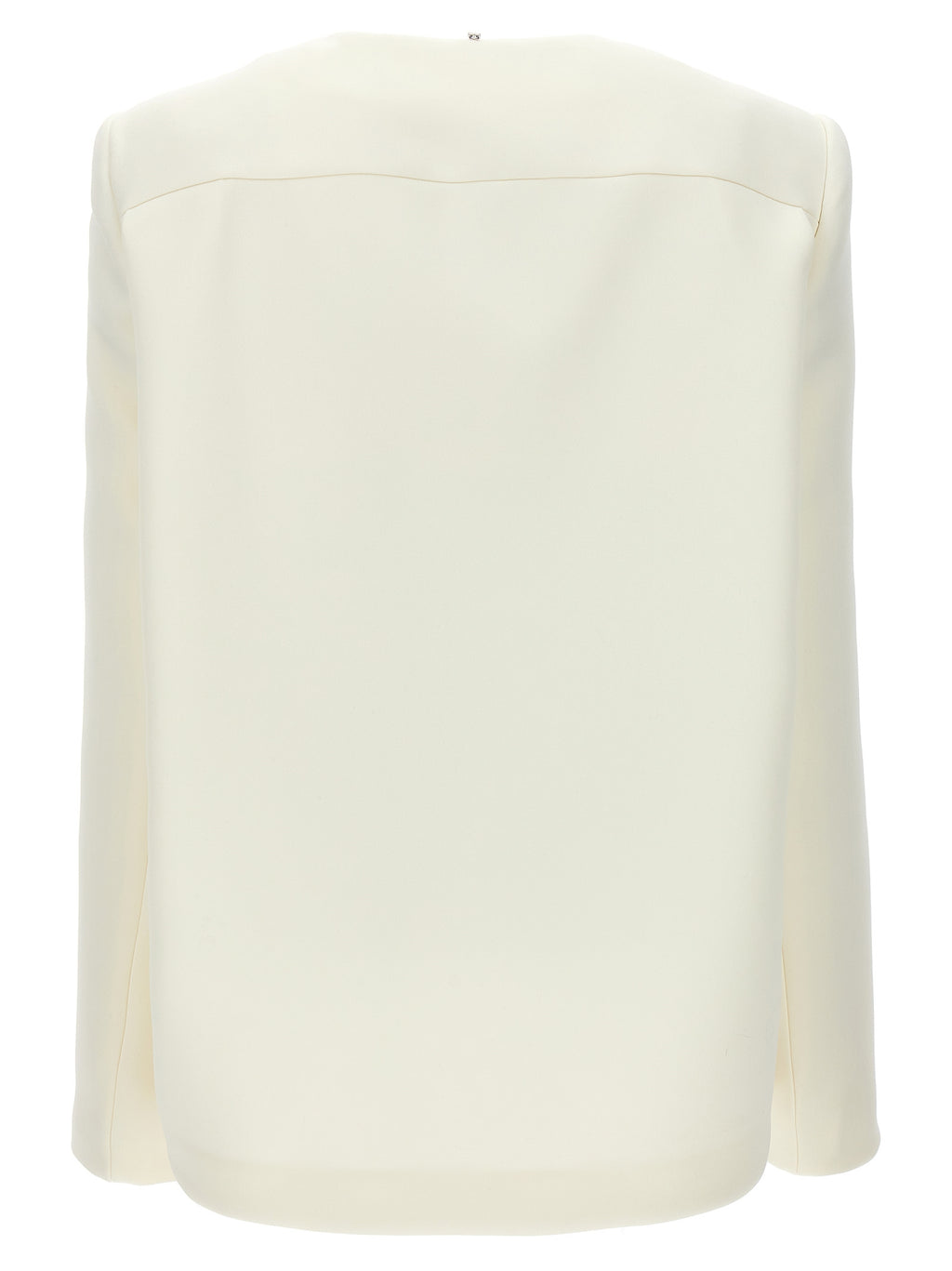 White Polyester Full-Length Jacket