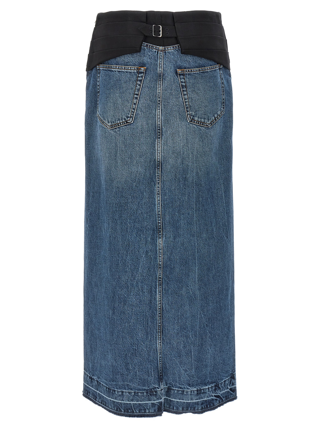 Blue Cotton Mini Skirt