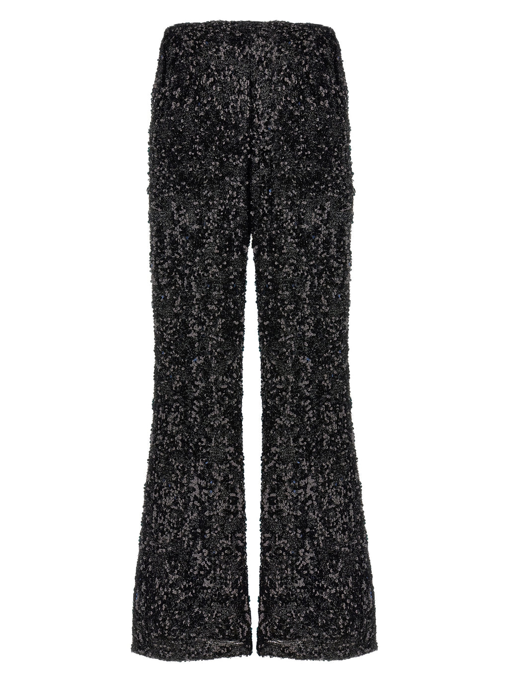 Black Polyester Flared Pants