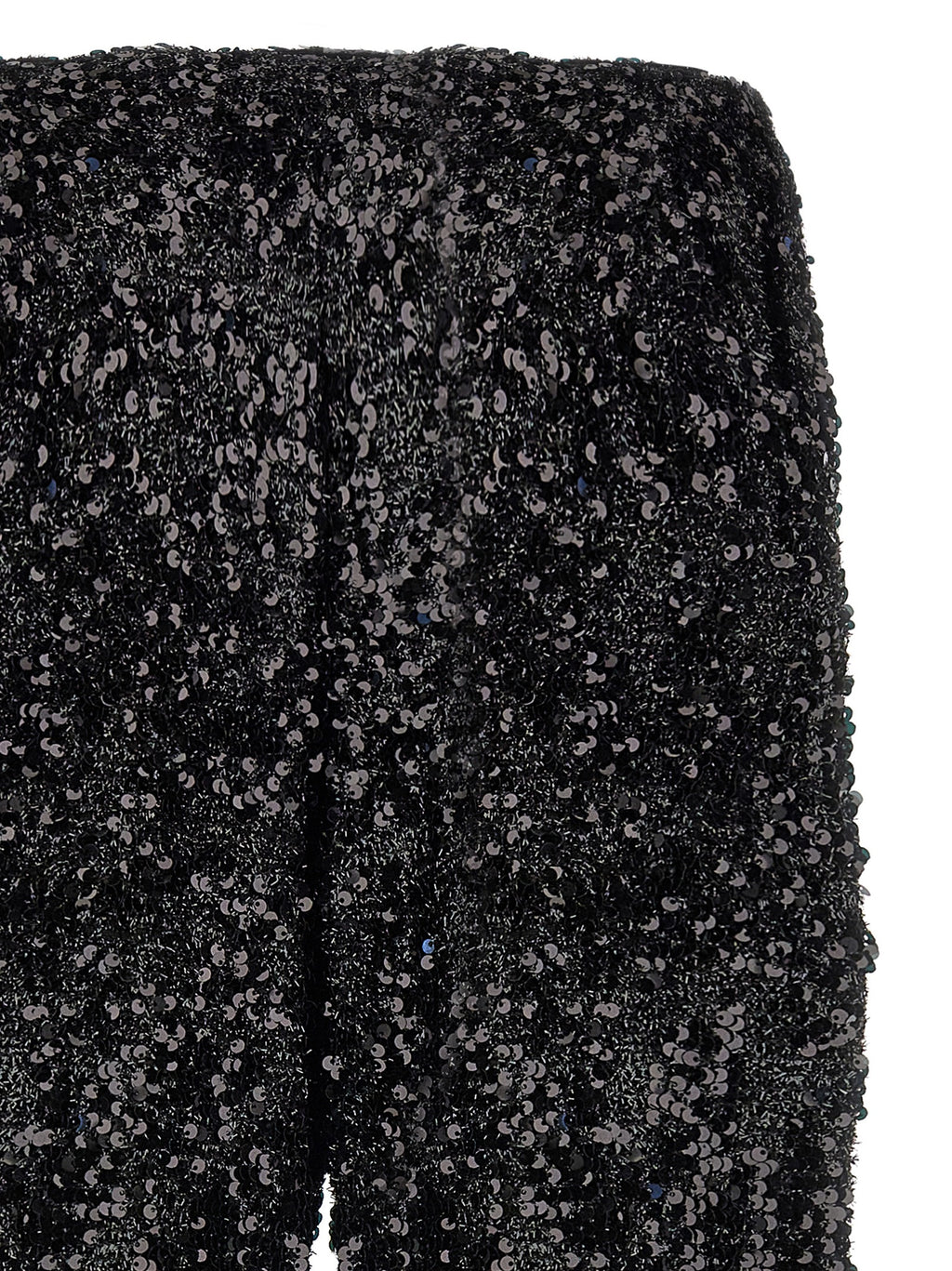 Black Polyester Flared Pants