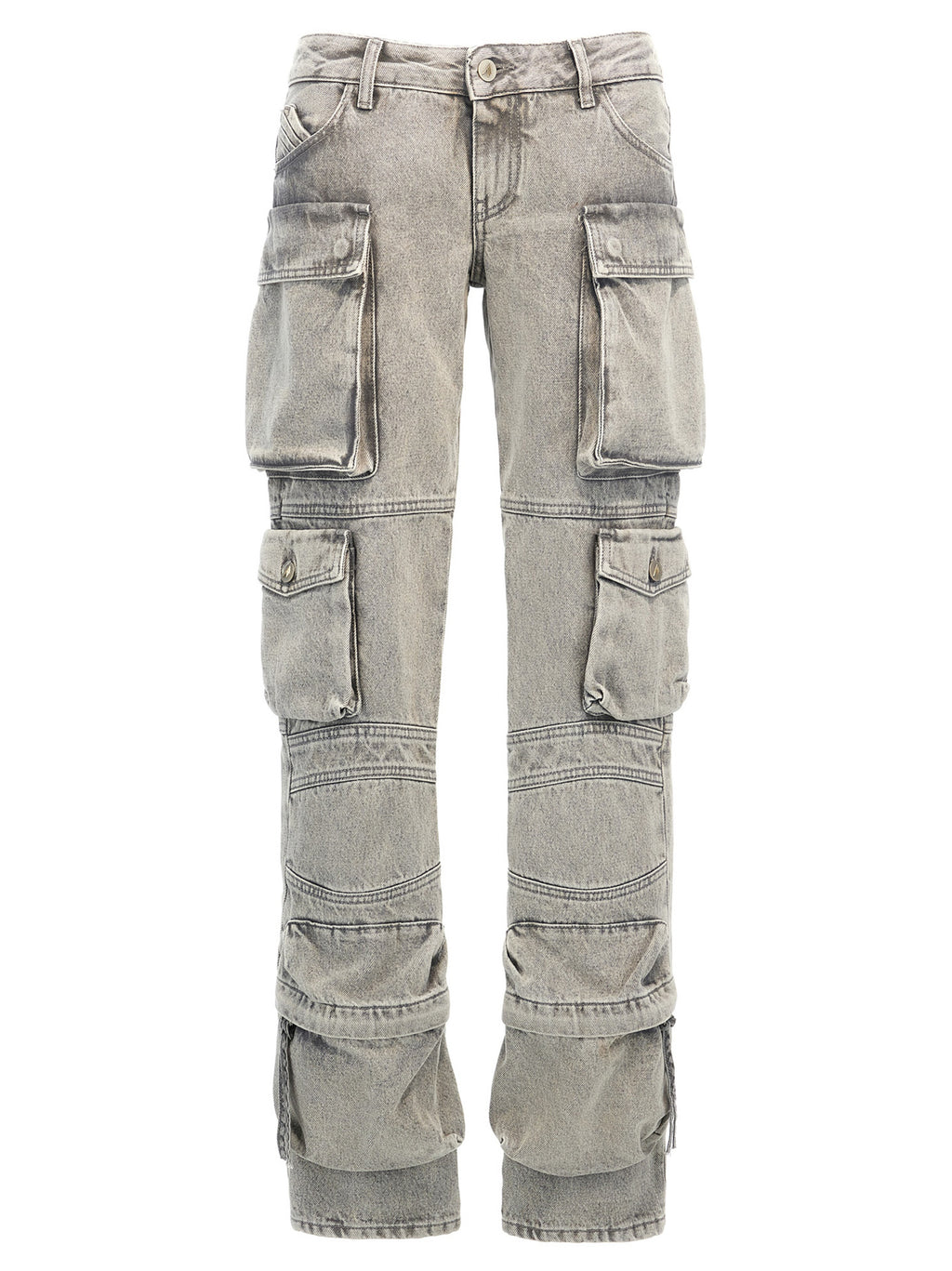 Gray Cotton Cargo Pants