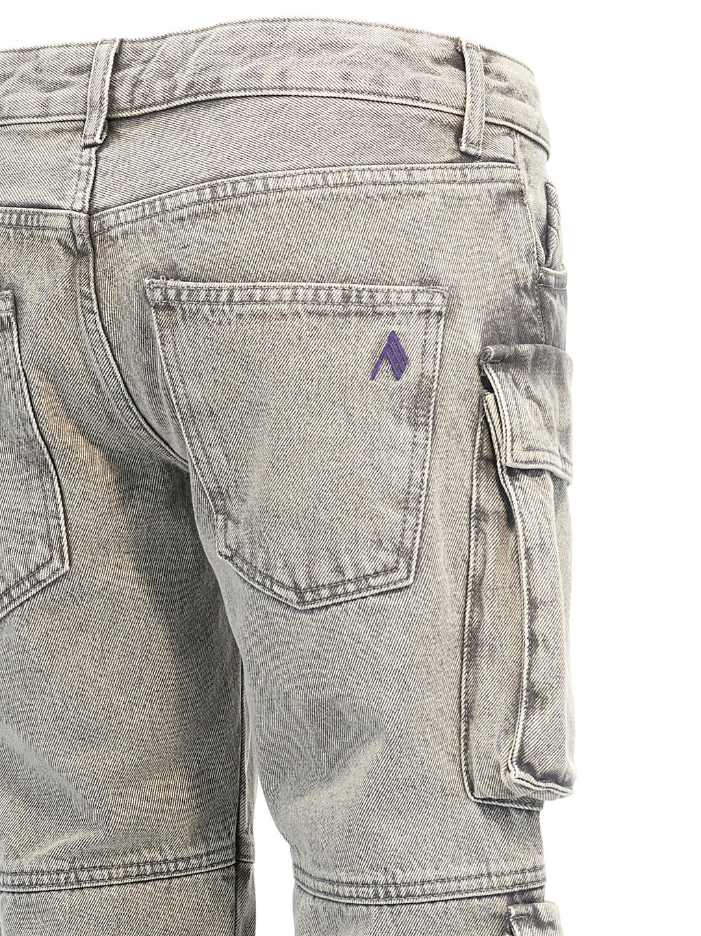 Gray Cotton Cargo Pants