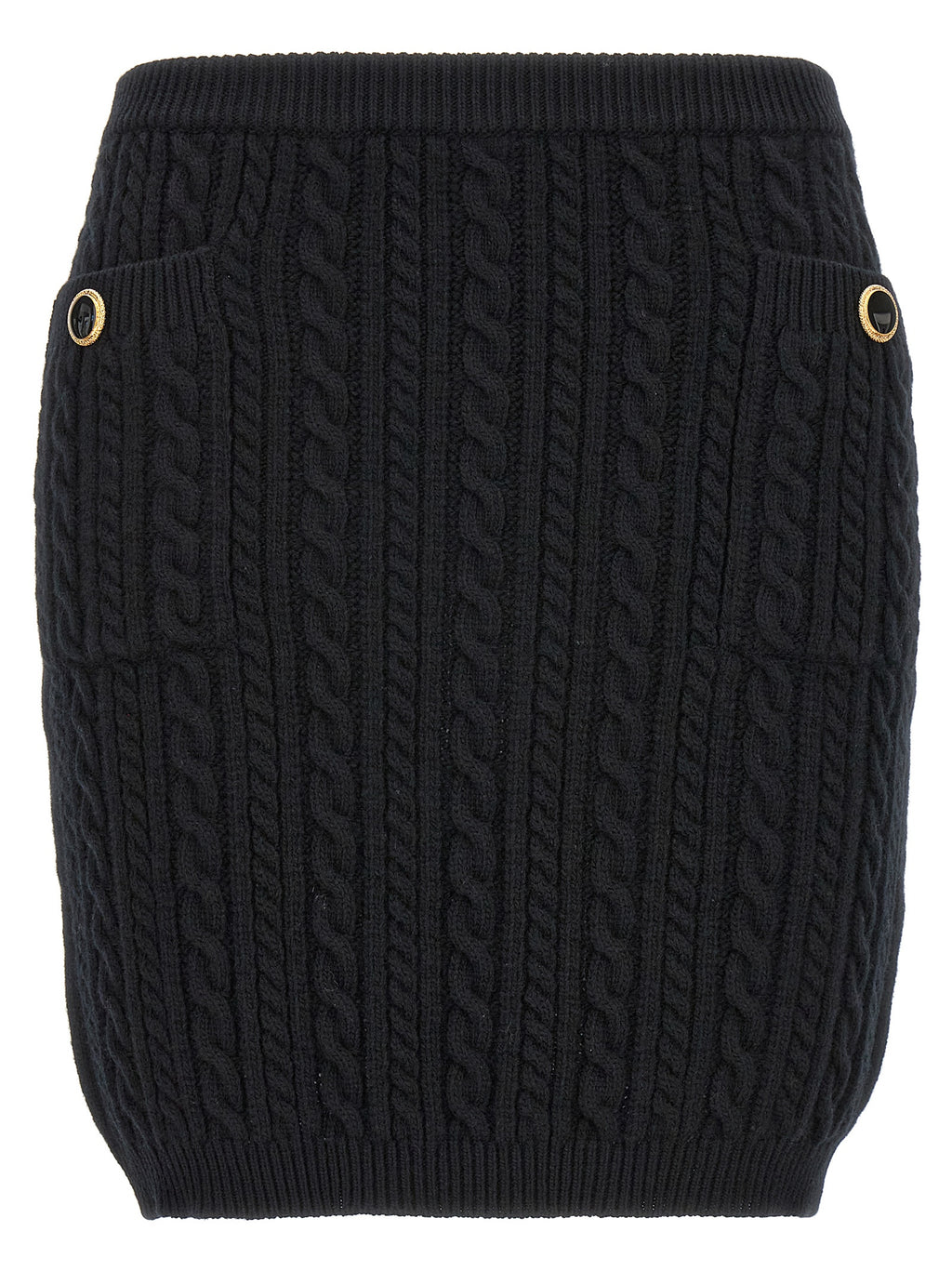 Black Wool Long Skirt