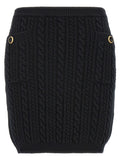 Black Wool Long Skirt