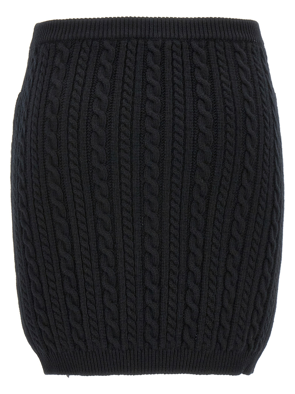 Black Wool Long Skirt