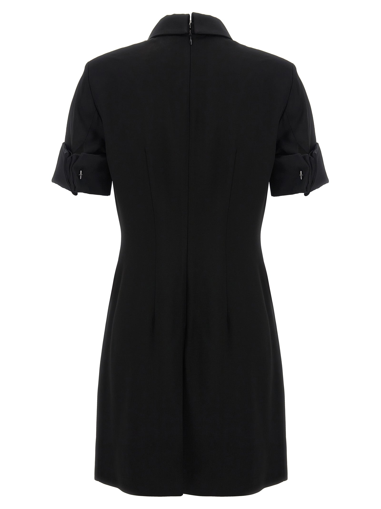 Black Viscose Short Dress