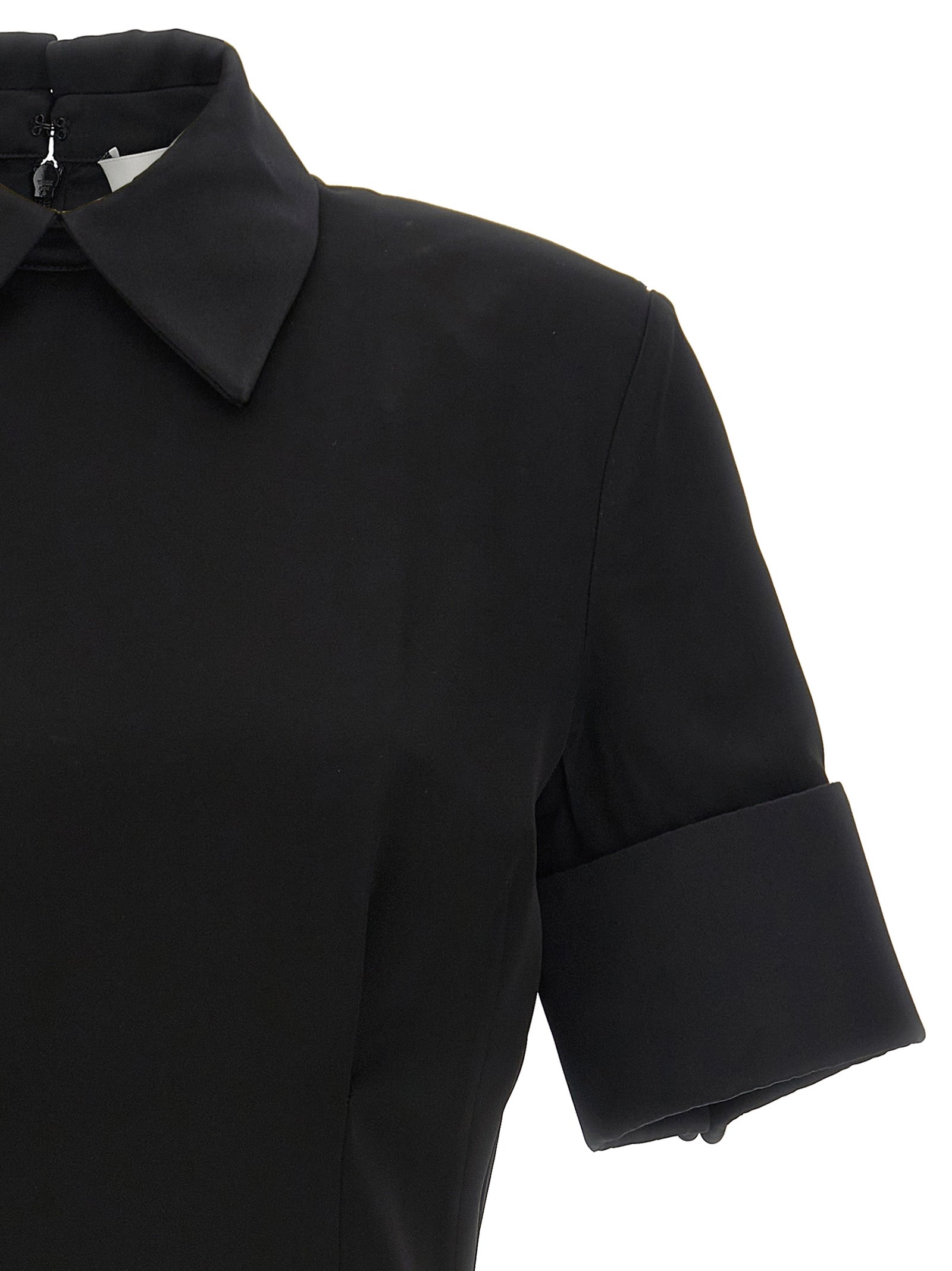 Black Viscose Short Dress