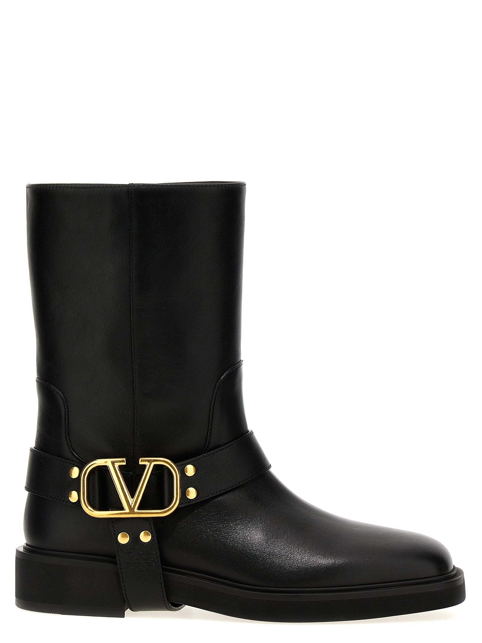 Black Calfskin Ankle Boots